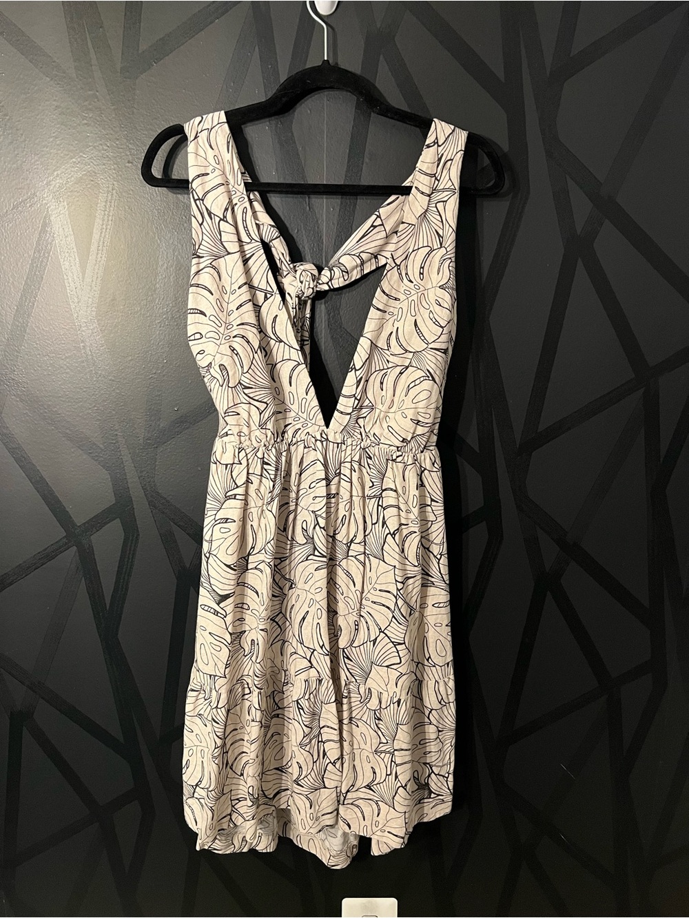 House of Harlow 1960 Linen Blend tropical mini dress